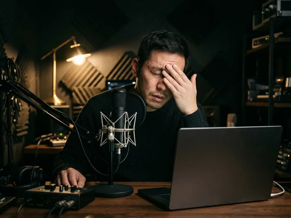Recording voiceovers late at night
